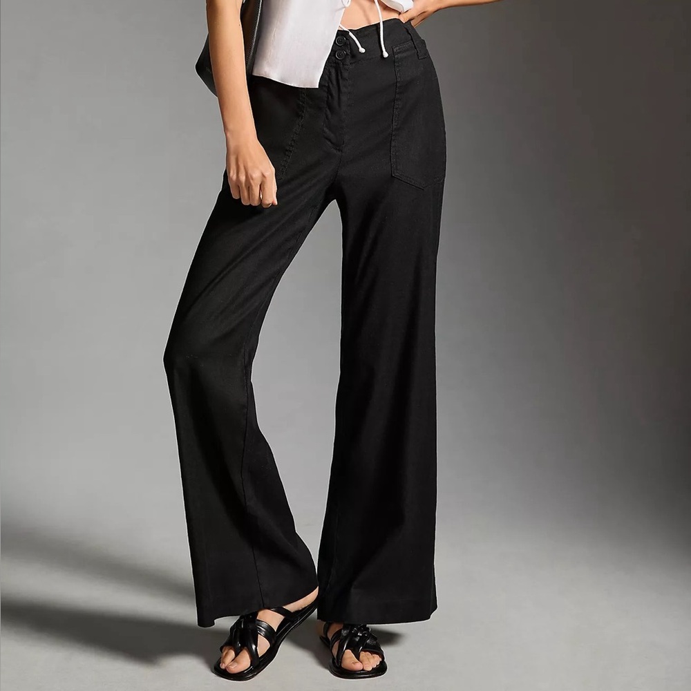 Maeve The Naomi Linen Wide Leg Flare Pants